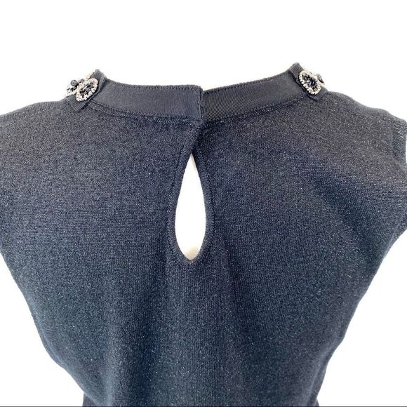 Jones NY black jeweled neck sleeveless sweater - M - Picture 6 of 12